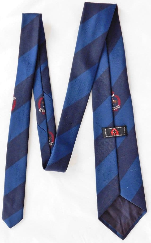 Vintage polo club tie by Fiz equestrian sports blue and navy stripes ...